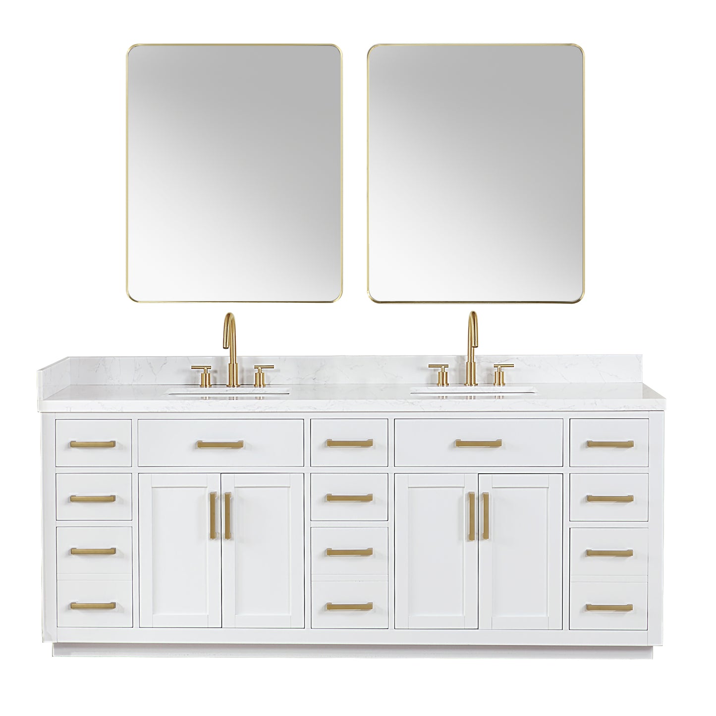 Altair Gavino 84" Double Sink Bathroom Vanity, Light Brown, Stone Top