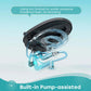 Diagram showing the built-in pump-assisted flushing system of the Horow T36 luxury smart toilet, ensuring powerful flush without blockage.