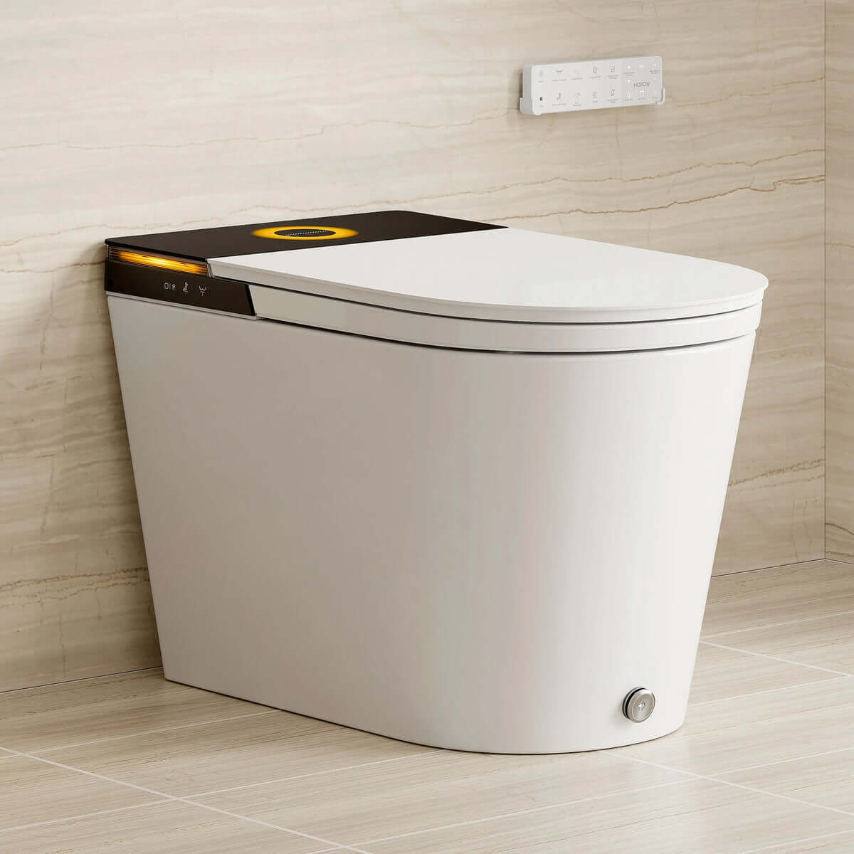 Horow X70 Smart Bidet Toilet with pump-assisted flush and modern design in a stylish bathroom setting.