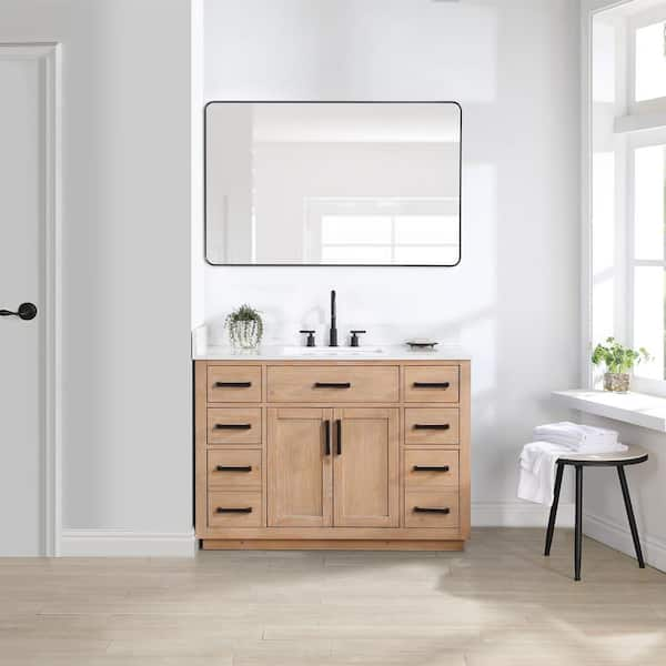 Gavino 48" Single Bathroom Vanity with Grain White Composite Stone Countertop by Altair Design