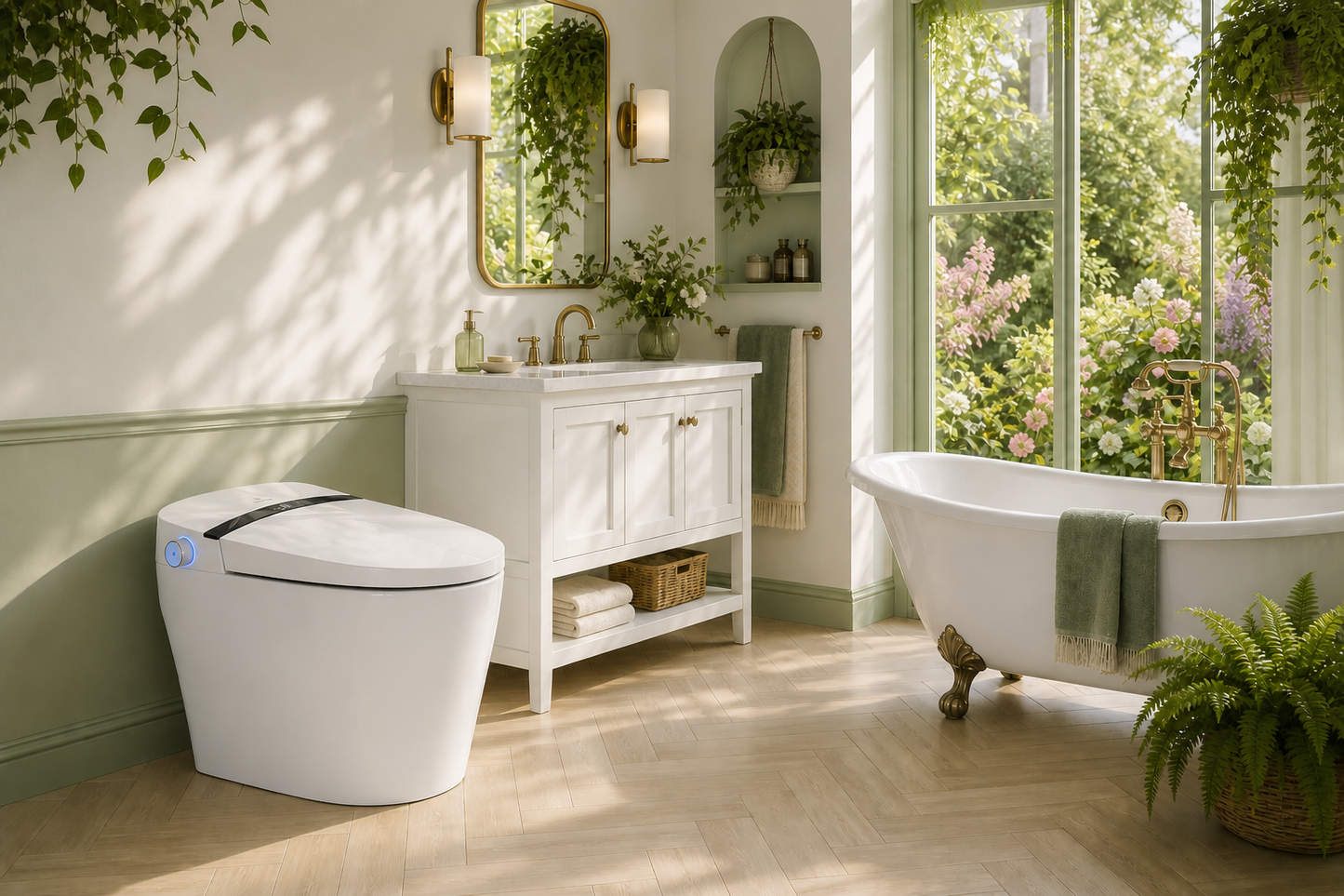 Kingston Brass Upton Smart Toilet with UV Sterilization, Auto Lid, Air Dryer