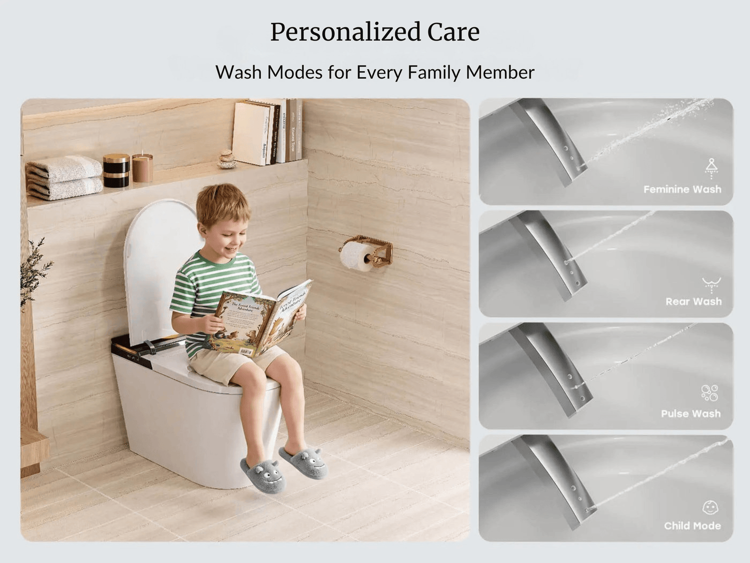 Horow X70 Smart Bidet Toilet with multiple wash modes for personalized care for every family member