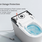 Horow X70 Smart Bidet Toilet showcasing emergency flush system for power outage protection.