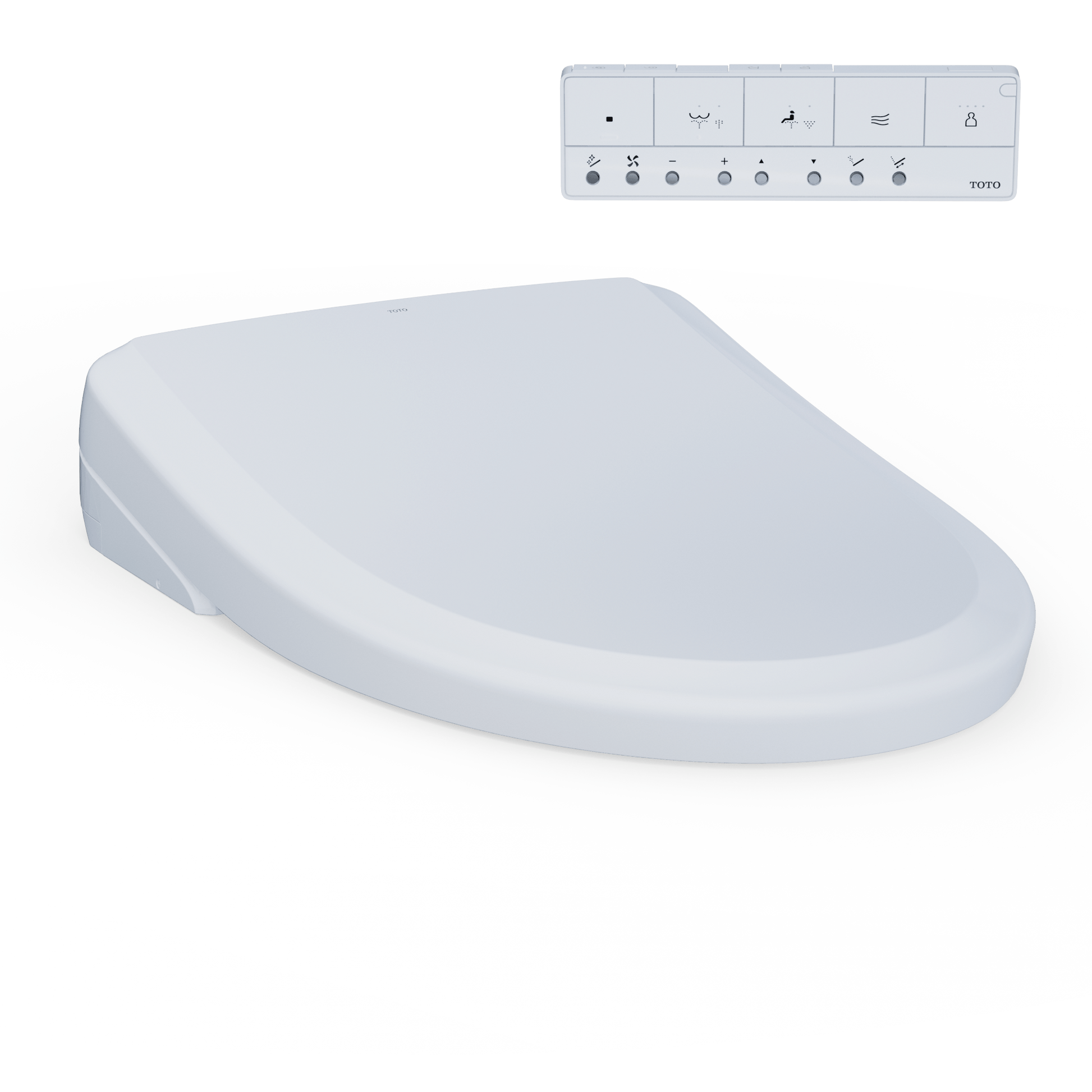TOTO S7 Washlet bidet toilet seat with remote control for customizable cleansing features.