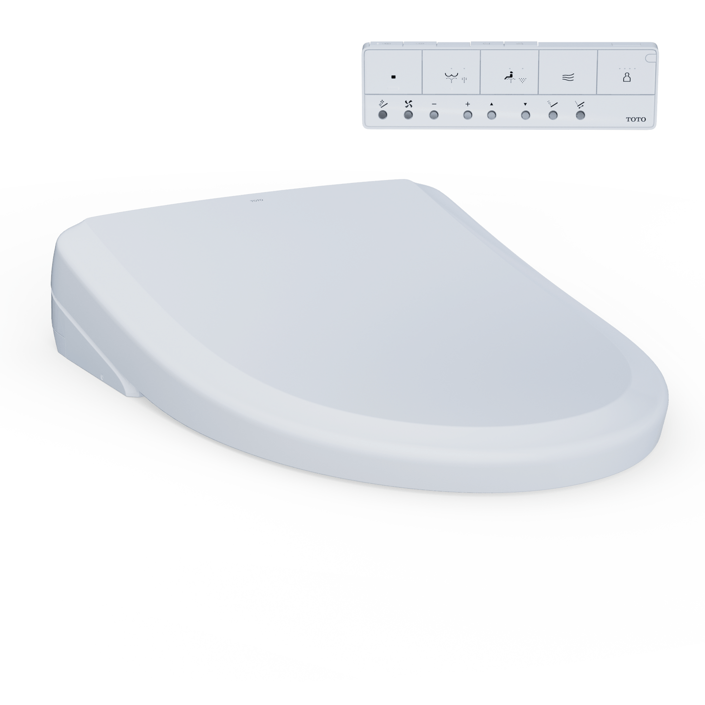 TOTO S7 Washlet bidet toilet seat with remote control for customizable cleansing features.