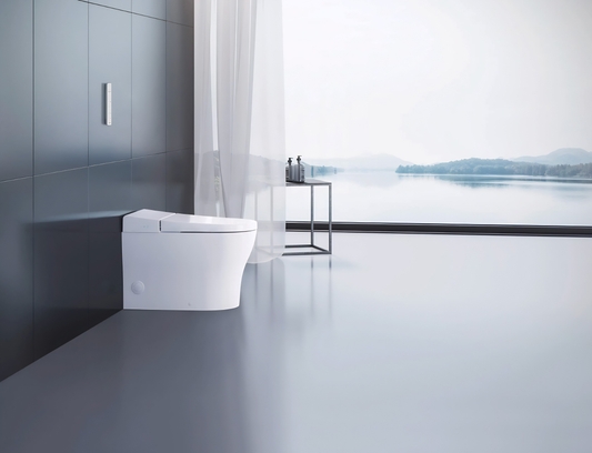 Duravit SensoWash U Smart Toilet with Endless Warm Water, Phone App Control, and Auto Lid