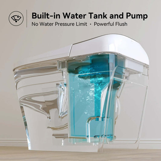 HOROW T03 Smart Bidet Toilet showcasing built-in water tank and pump for powerful flush.