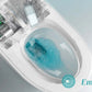 Close-up of the Horow T33 Luxury Smart Bidet Toilet showing the emergency flush feature in action.