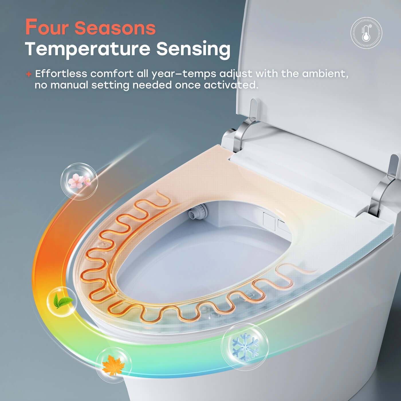 Horow T33 Luxury Smart Bidet Toilet featuring Four Seasons Temperature Sensing technology for year-round comfort.
