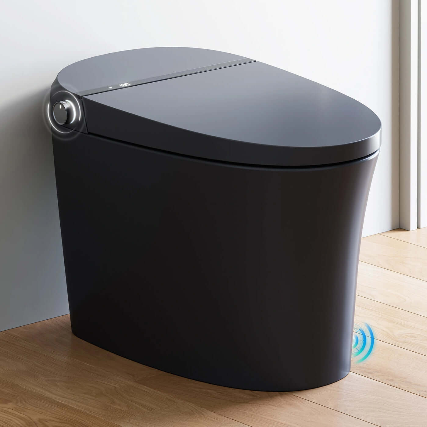 Horow T36 Luxury Smart Toilet in matte black finish showcasing auto flush feature, ideal for modern bathrooms.