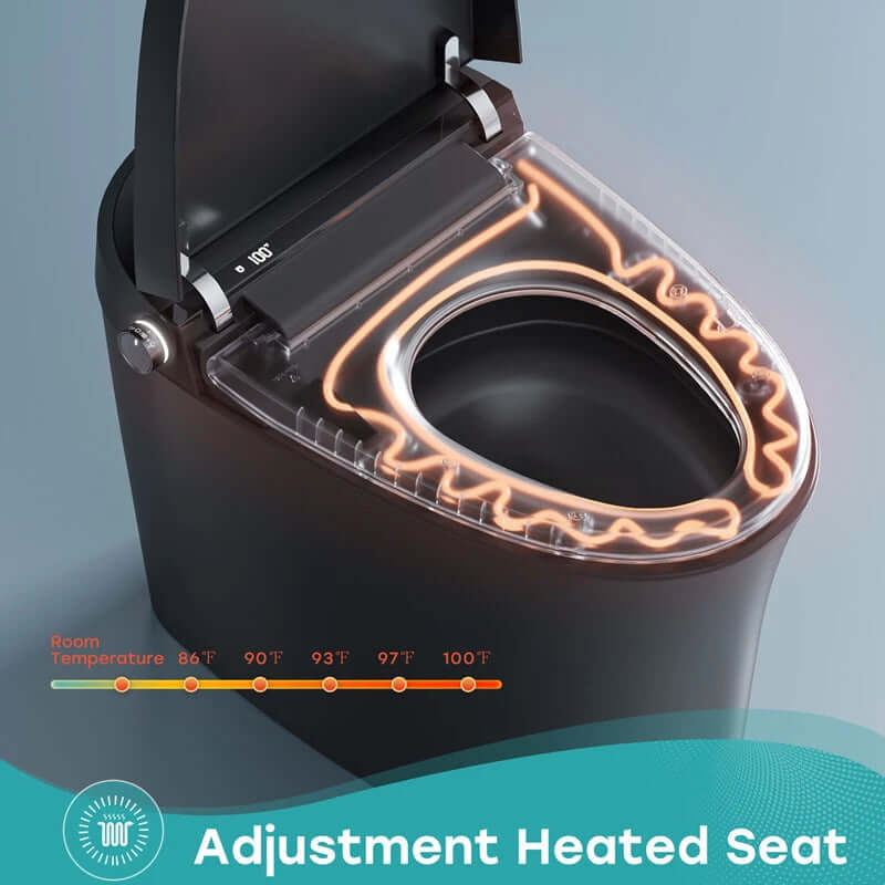 Close-up of the Horow T36 Luxury Smart Toilet showcasing the adjustable heated seat feature.