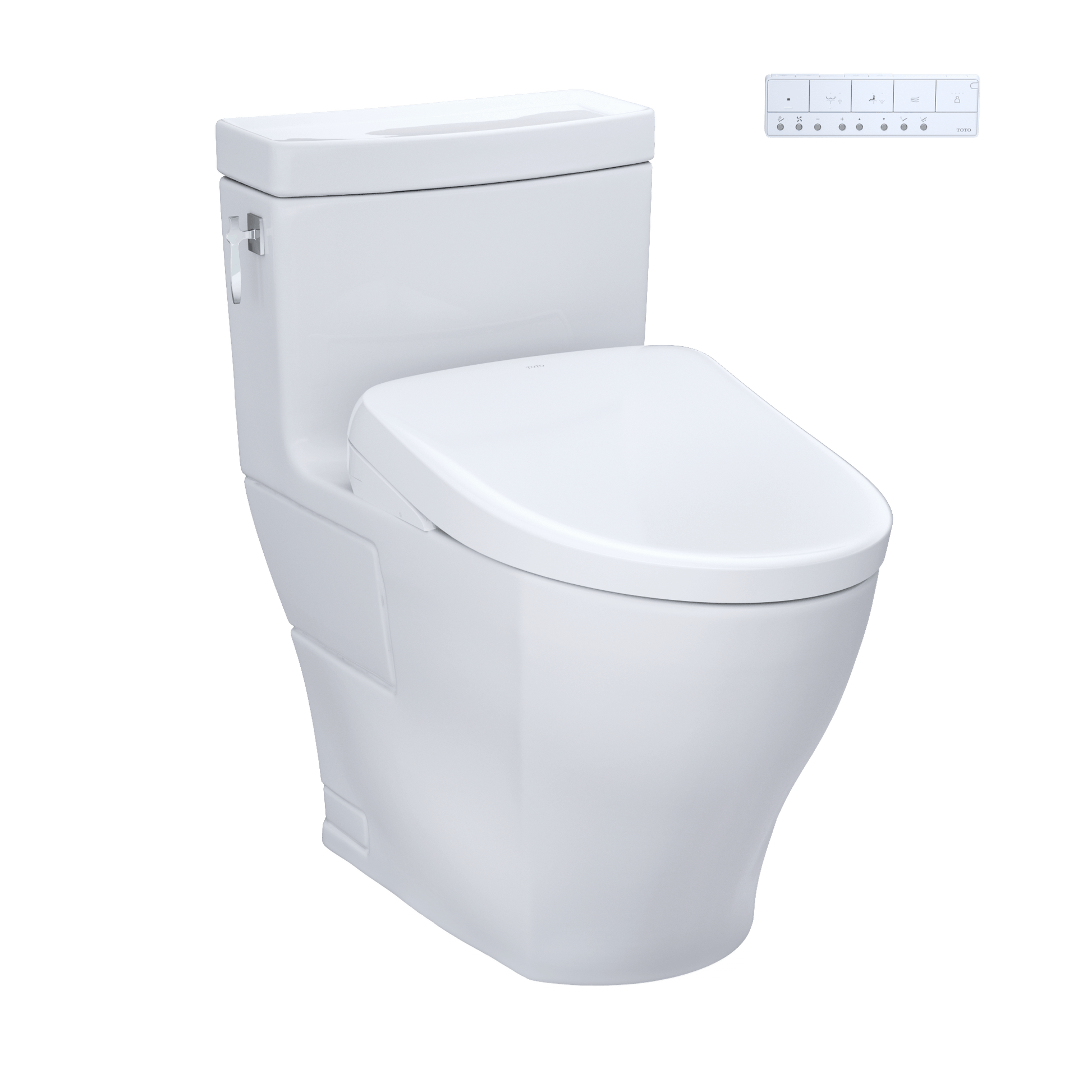 TOTO Aimes Washlet+ S7 Bidet Toilet in white with sleek design and advanced flushing technology.