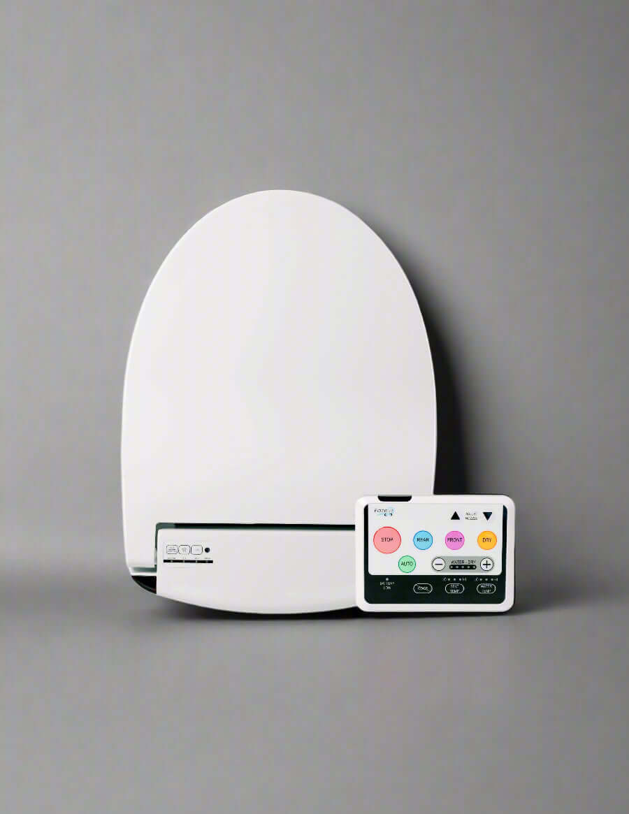 Infinity Eaze Z3 Bidet Toilet Seat - Top view with remote at side