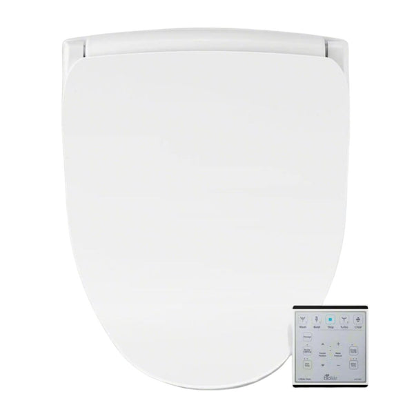Slim Two Smart Bidet Seat - diagonal view from front remote at side