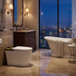 Horow X70 Smart Bidet Toilet elegantly designed in a luxury bathroom with a beautiful city view.