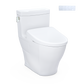 White toilet on white background