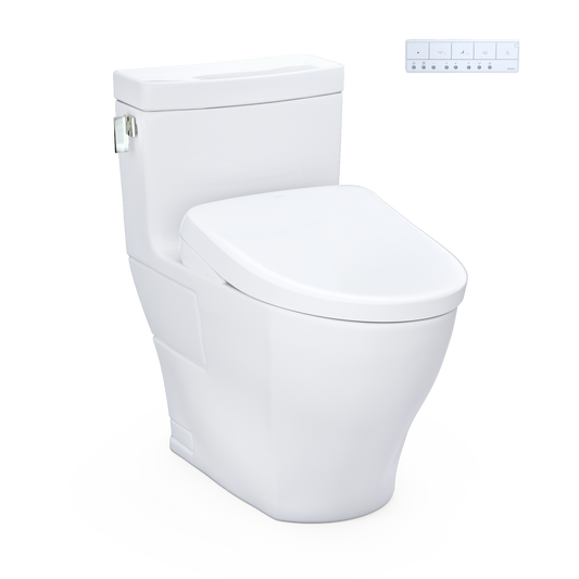 White toilet on white background