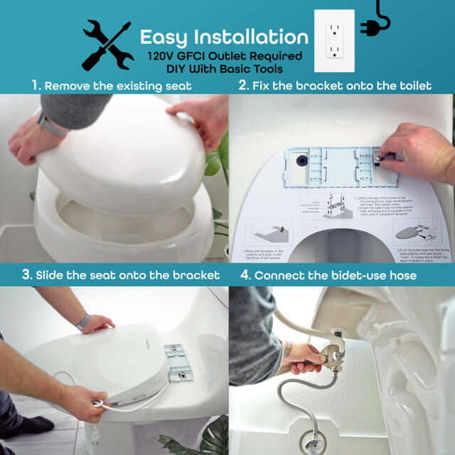 Step-by-step guide for easy installation of BidetMate 700 Series Smart Bidet Toilet Seat.