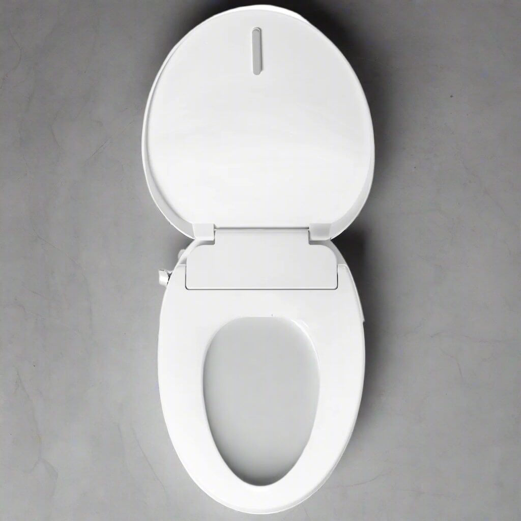 Open BidetMate 700 Series Smart Bidet Toilet Seat showing sleek design and easy-access features.