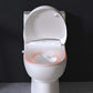 Bio Bidet Discovery DLS Smart Toilet Seat - Front view of seat installed on toilet with lid up showing seat warm feature