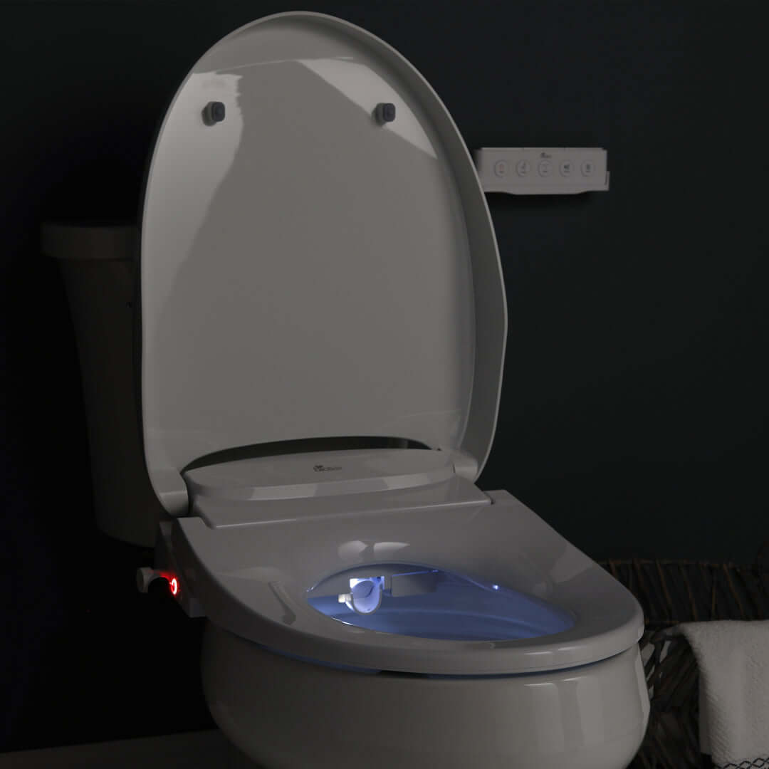 Bio Bidet Discovery DLS Smart Toilet Seat - Dark view with night light on