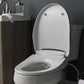 Bio Bidet Discovery DLS Smart Toilet Seat - Diagonal view of seat installed on toilet with lid up
