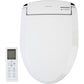 Blooming Bidet R1063 Smart Bidet Toilet Seat - Side view with lid down with remote at side