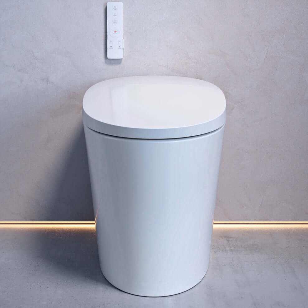 Swiss Madison Viro V10 Smart Bidet Toilet with remote control feature and modern design.