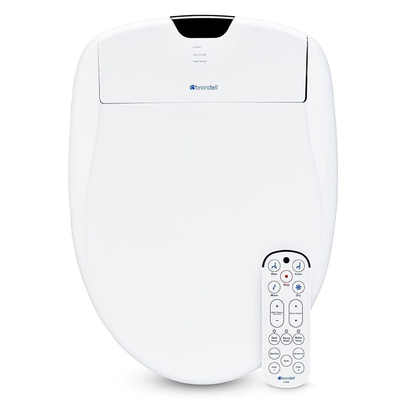 Swash 1400 Luxury Smart Bidet Toilet Seat with Remote Control - Top view with remote at side