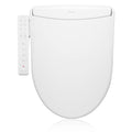 Brondell Swash Thinline T22 Smart Bidet Seat with side arm control, modern white design, low-profile and luxurious amenities.