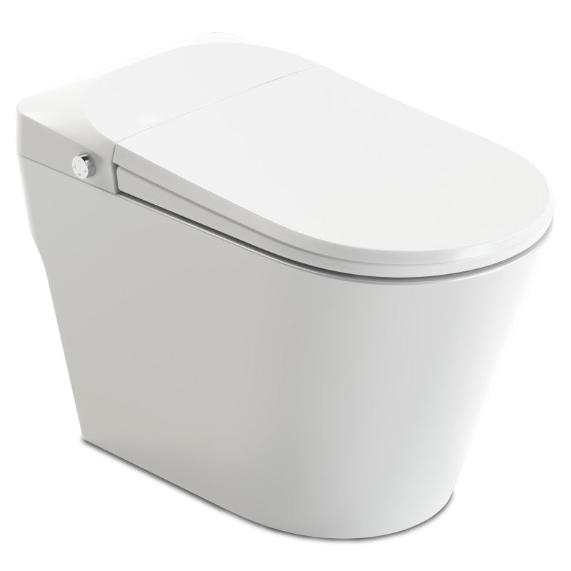 ANZZI ENVO Echo Smart Bidet Toilet (1.28 GPF), Elongated, Touchless Operation (Motion/Foot Sensor, Voice/Wi-Fi), UV Nozzle Sterilization, and Deodorizer