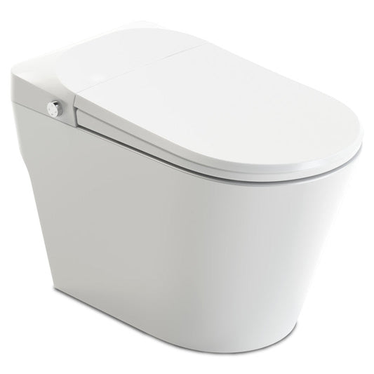 ANZZI ENVO Echo Smart Bidet Toilet (1.28 GPF), Elongated, Touchless Operation (Motion/Foot Sensor, Voice/Wi-Fi), UV Nozzle Sterilization, and Deodorizer