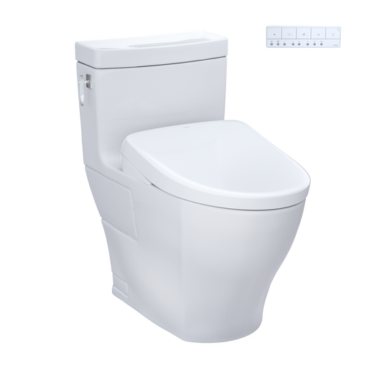 White toilet on white background