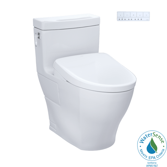 TOTO Aimes Washlet+ S7A Bidet Toilet showcasing sleek design and WaterSense certification.