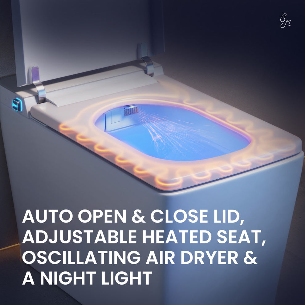 Swiss Madison Concorde Smart Bidet Toilet with Auto Flush, Heated Seat, and Square Bowl