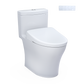 White toilet on white background