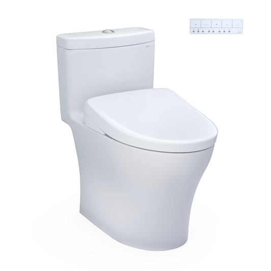 White toilet on white background