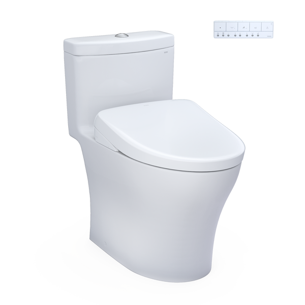 White toilet on white background