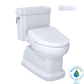 White toilet on white background