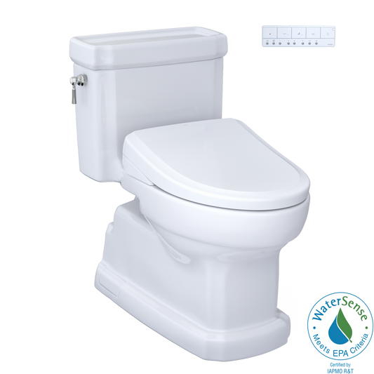 White toilet on white background