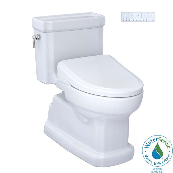 White toilet on white background