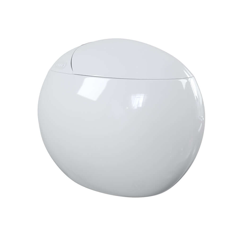 Swiss Madison Plaisir Round Smart Bidet Toilet with auto open/close feature and modern design.