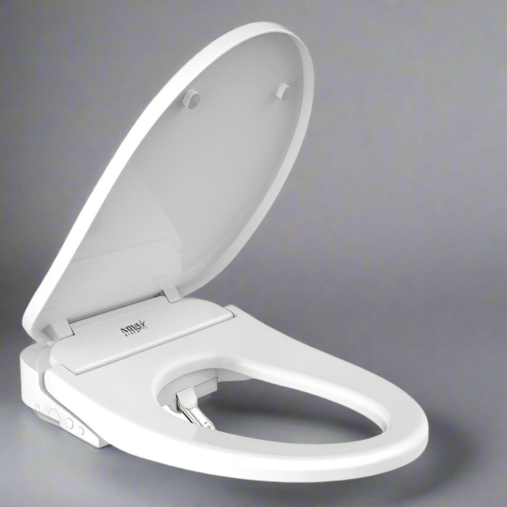 Nova Bidet Eco NOVA Smart Toilet Seat with lid open, showcasing modern design and technology.