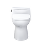 White toilet bowl with seat on a white background