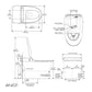 Juno 26 in. Smart Toilet and Bidet Set in White with Heated Seat, Front & Rear Wash, Foot Sensor, and Remote Control