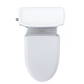 White toilet with bidet attachment on a white background