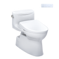 White toilet on white background