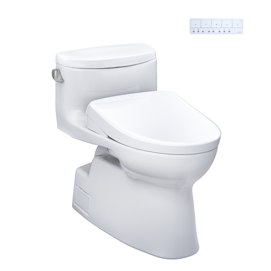 White toilet on white background