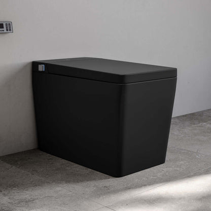 Swiss Madison Concorde Smart Bidet Toilet featuring a sleek black design and modern square bowl style.