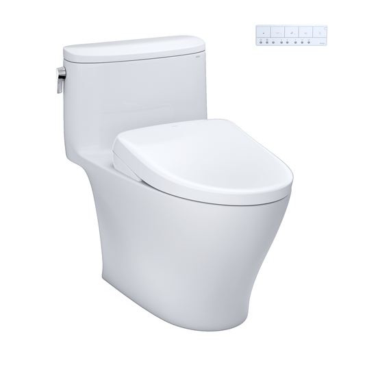 TOTO Nexus Washlet+ S7A Bidet Toilet 1.28 GPF with sleek design and integrated control panel.